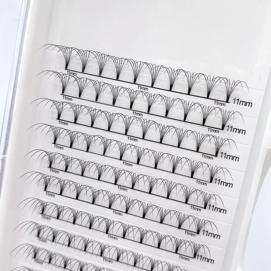 

In stock pre made eyelash extensions Super black volume eyelash extension premade XXL trays pre made eyelash extensions