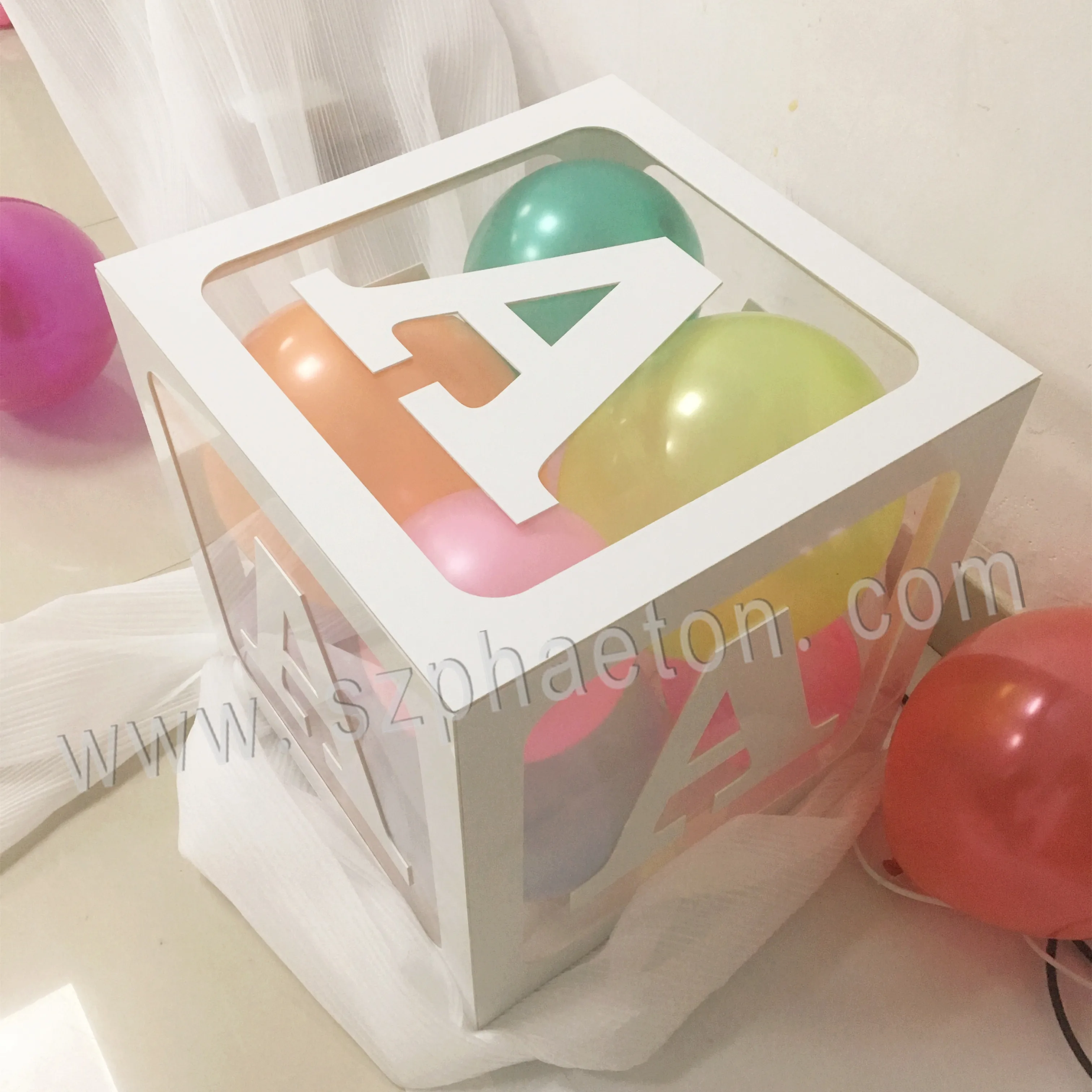 Clear/white Acrylic Baby Blocks,Abc Baby Shower Boxes For Event And