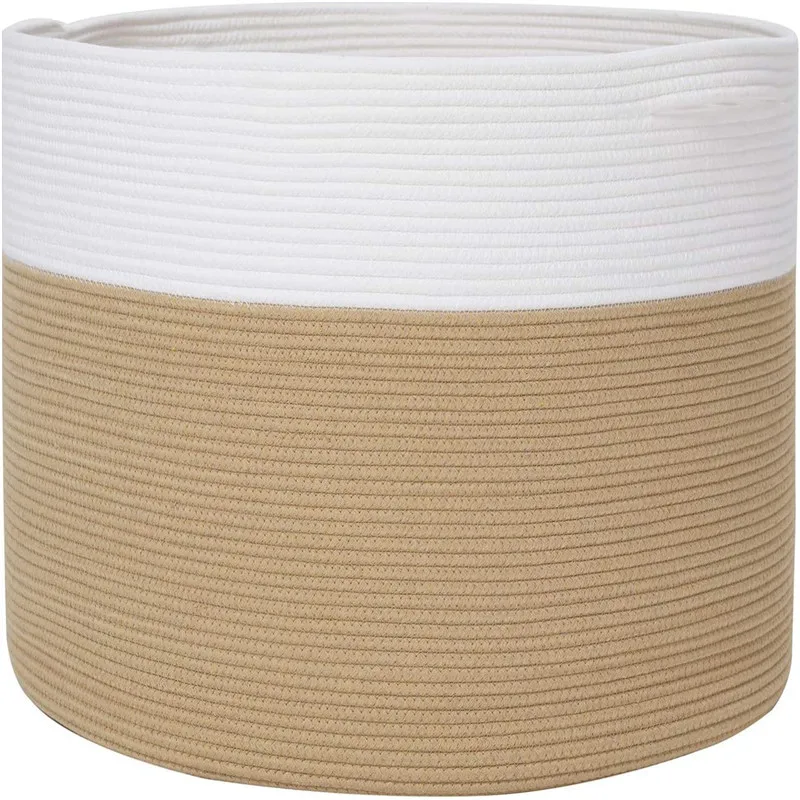 

wholesale Large Baskets for Storage Woven Laundry Farmhouse Cotton Basket for Living Room Rope Storage Baskets, Multi