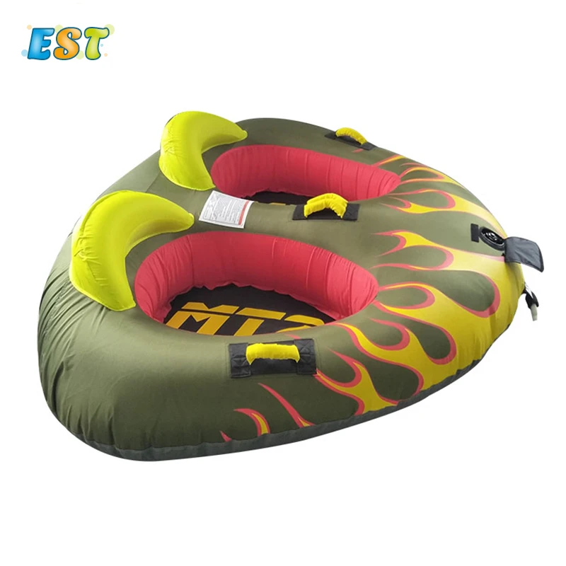 

Inflatable Aqua Floating Towable Toys Tube Ski Boat Donut Boat Ride Fly Tube for Water Sport Games, As the picture