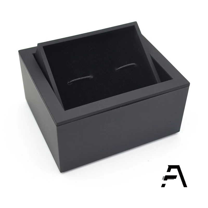 
Black custom logo cufflinks packaging box 