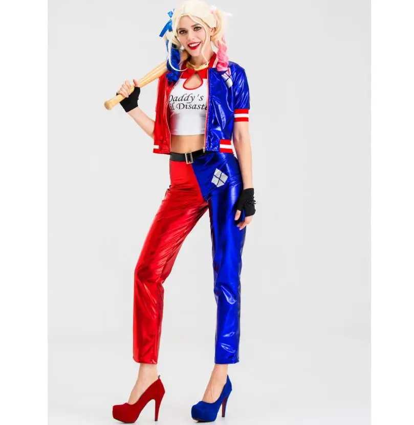 

Wholesale Halloween Cosplay Costume Suicide Squad Super Villain Harley Quinn Girl Party Joker Costume