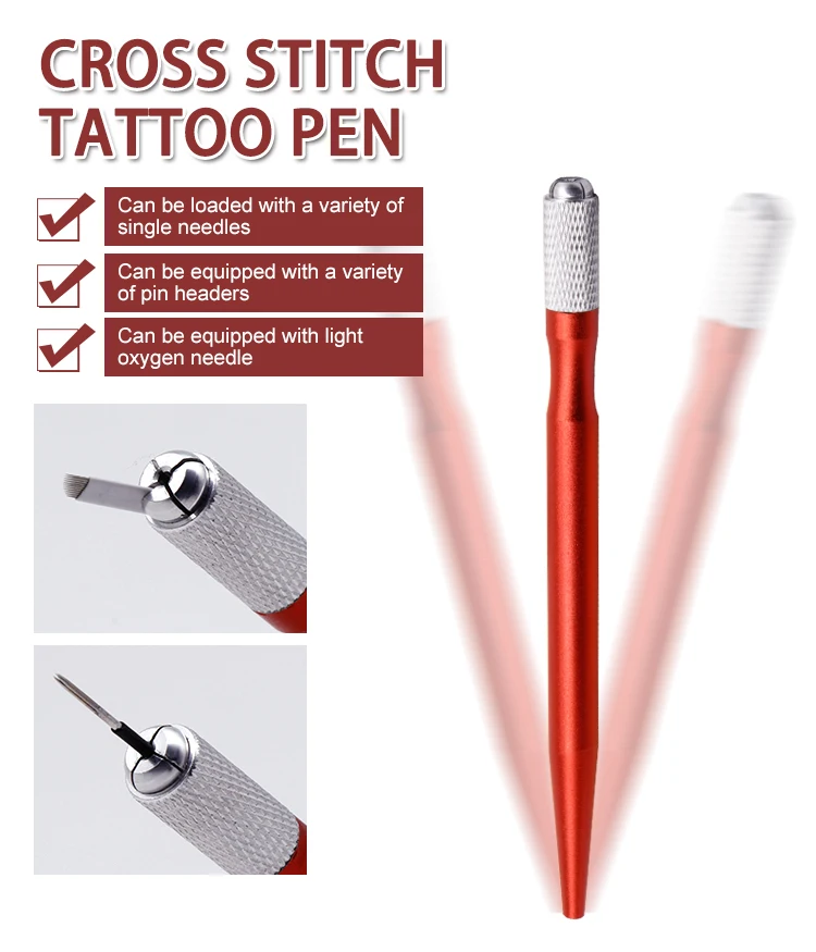 

Tattoo Rotary Pen Eyebrow Microblading Manual Tattoo Pen, Red
