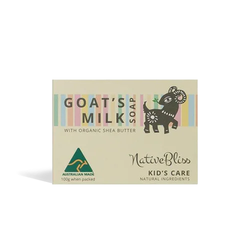 
NativeBliss Goats Milk Soap - Kids Care 100g with Organic Shea Butter - for Baby - Made in Australia - NB14 
