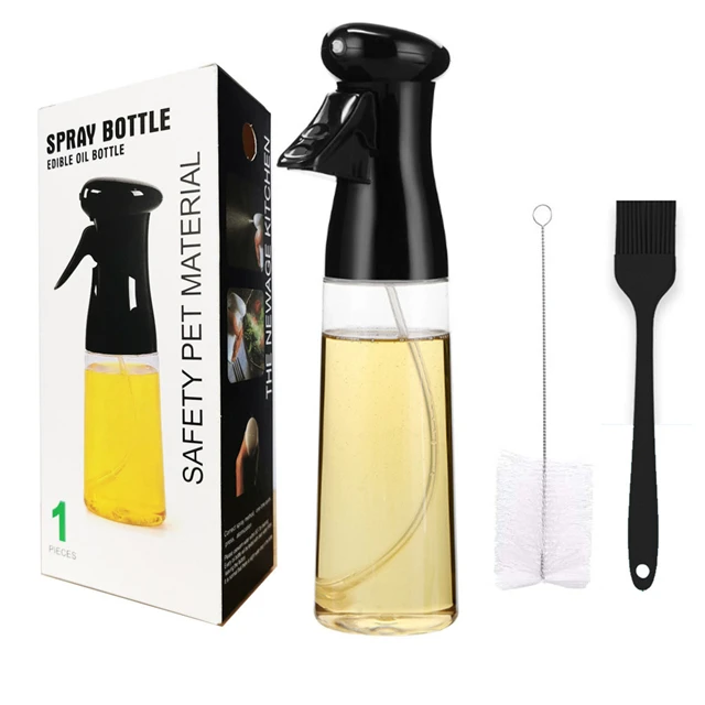 

J680 Portable Leak-Proof 200ml Cooking Oil Sprayer Mister Glass Olive Dispenser Bottle Plastic Oil Spray Bottle For BBQ