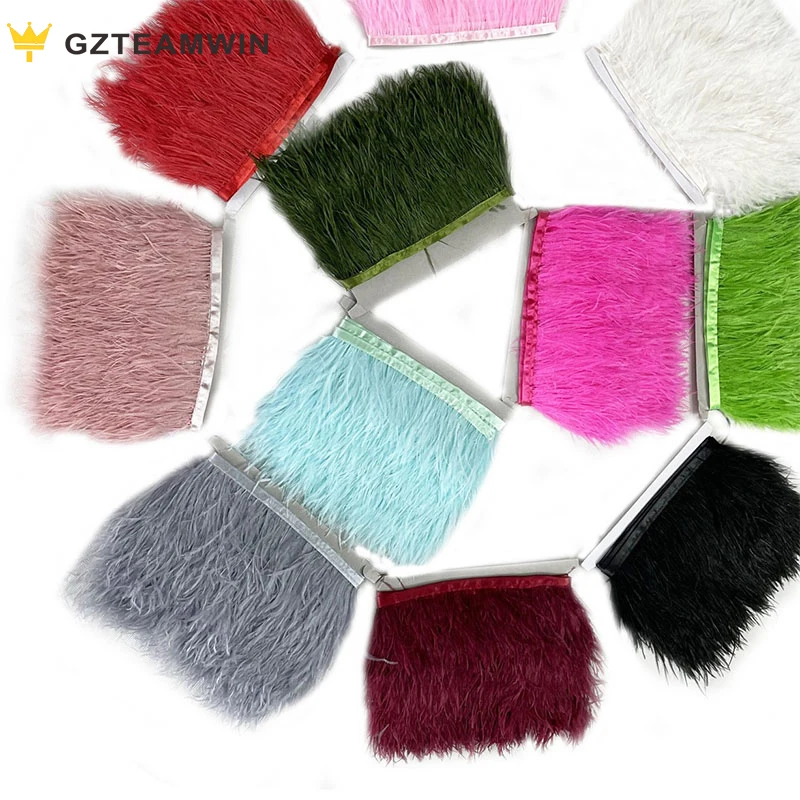 

Hot Sale Wholesale Ostrich Feather Trim Fabric Fashion Clothing Edge Garment Accessories Feather Lace
