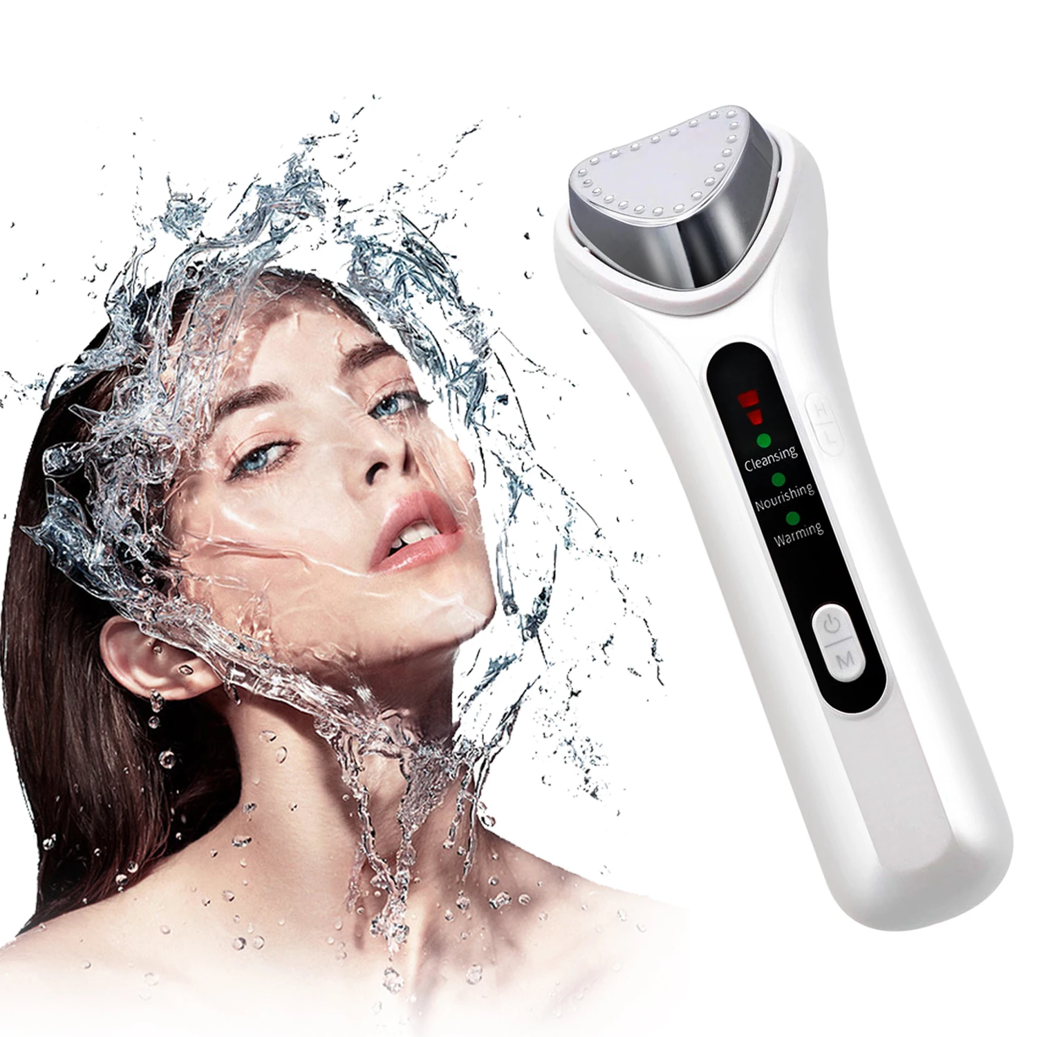 

Dropshipping LED Face Lifting Facial Massager Ultrasonic Cryotherapy Hot Cold Hammer Light Photon Skin Care Wrinkle Remover