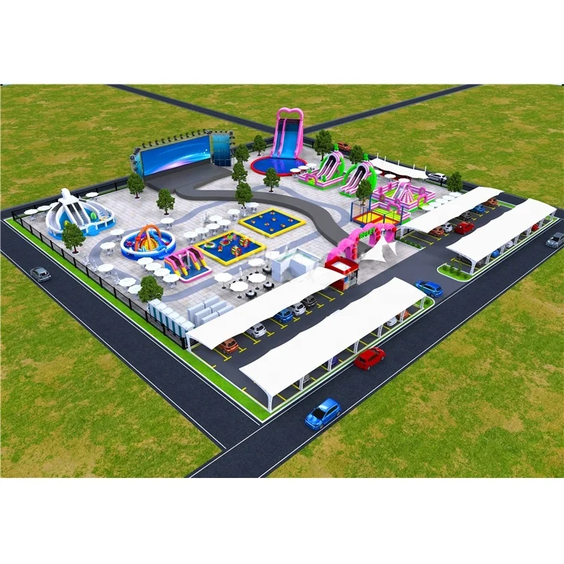 

Giant Commercial Multifunction Outdoor inflatable fun city, inflatable playground bouncy castle for kids party entertainment