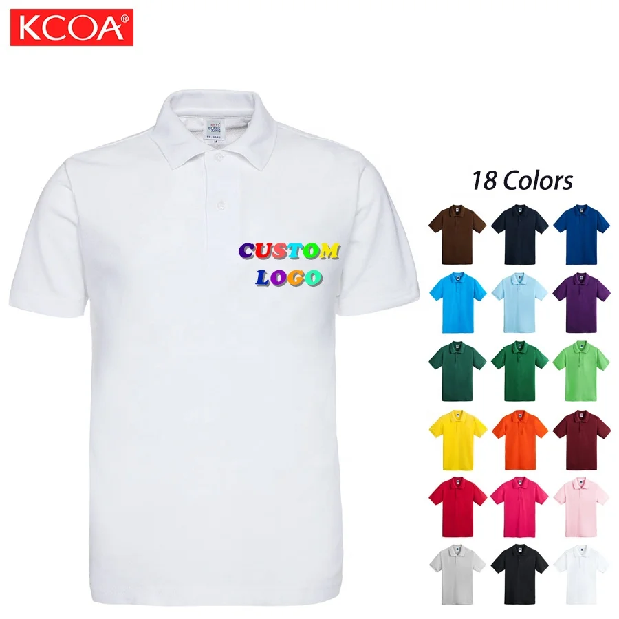 

KCOA Stocked Unisex Super Soft Plain Color Polyester Cotton Polo Shirt, 18 colors or custom colors