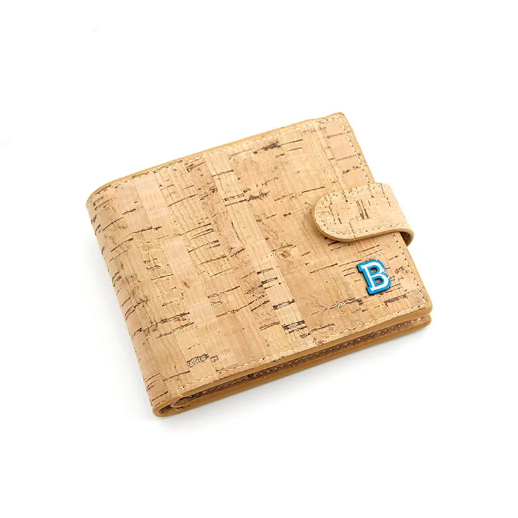 

Eco-friendly cork human leather slim korean wallet portugal rfid coin custom leather purse, Various colors available