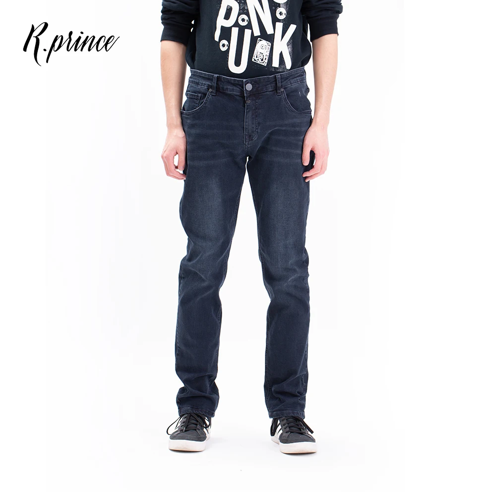 

R.prince Black Men's Jeans-Purpl Wind Straight Slim Jeans Belts, Customized color