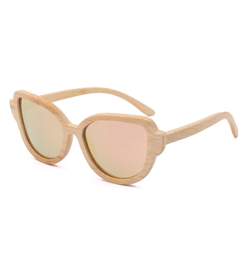 

China Custom LOGO Branded Polarized Pink Lens Sunglasses Nature Wood Bamboo Latest Sunglasses For Women 2021, Any colors