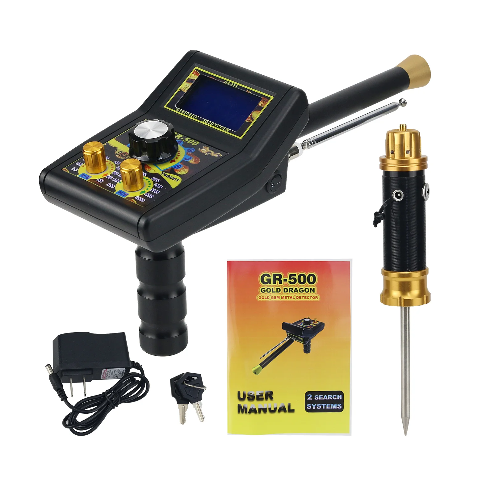 

HamGeek GR-500 Gold Detector Gold Finder 4.3 Inch TFT Long Range Metal Detector with Carry Box