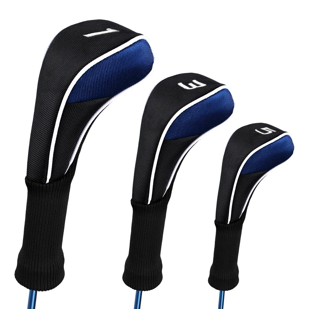 

custom golf wood clubs head cover Driver Wood Nylon Golf Head Cover, Black,blue