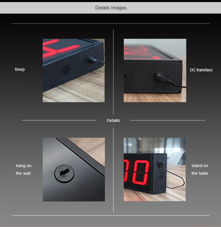 Multifunctional 4 Inch 4 Digit Digital Clock We Countdown Clock Led