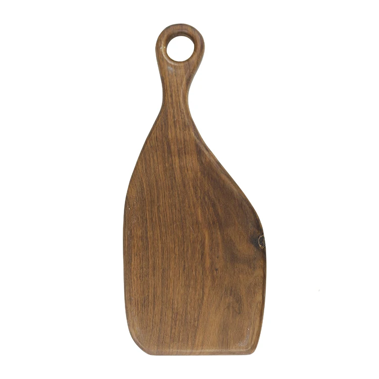 

High Quality Custom Irregular Kitchen Walnut Wood Cutting Serving Board with Handle