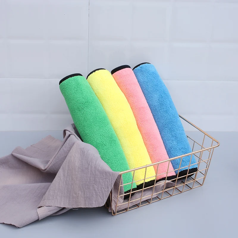 

Microfiber Auto Wash Towel Car Cleaning Drying Cloth Hemming Car Care Cloth Detailing double side quick dry cloth, Picture color/customizable