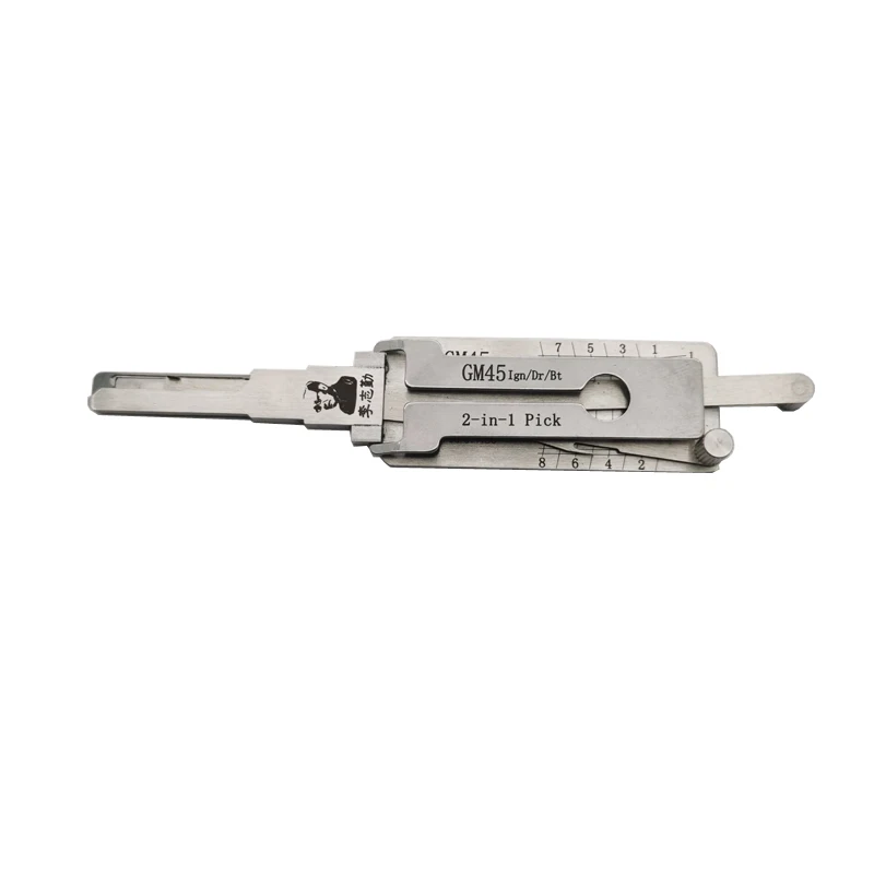 

Lishi GM45 2 in 1 Car Door Lock Pick Decoder Unlock Tool, Silver