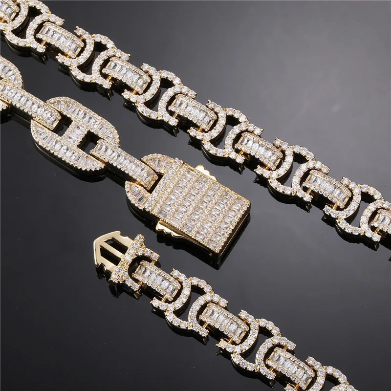 

Hip Hop Bracelet 13MM Chain Link Bracelet CZ Iced out Cuban Bracelet