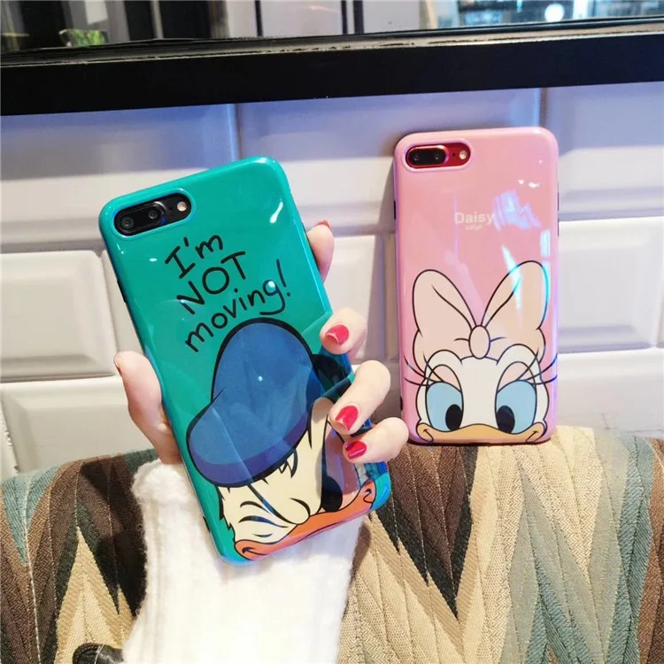 

New design glossy IMD phone cover TPU case funny Donald Duck Phone Case For iPhone 8 8Plus 7Plus 7 6 6s Plus, Multi color