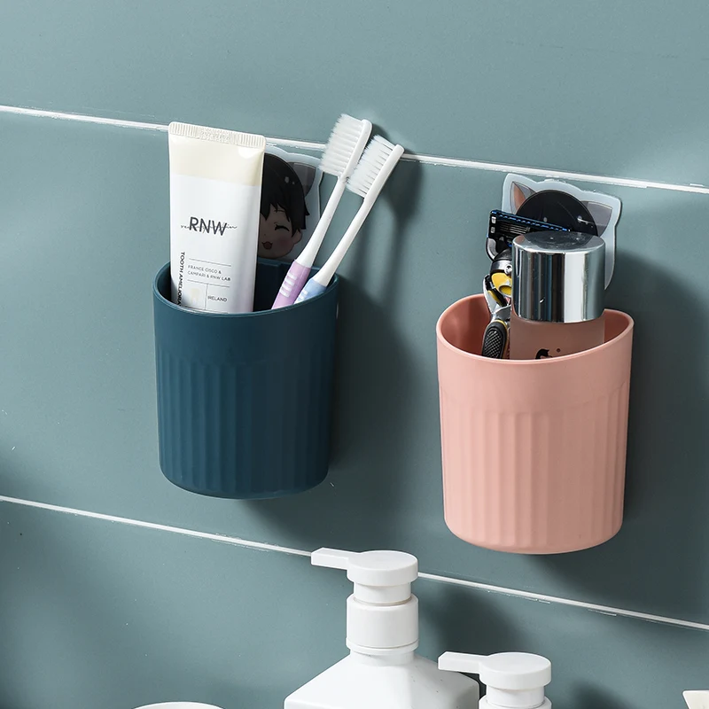 

Punch-free bathroom shelf vanity wall-mounted comb storage box toothpaste toothbrush tube storage rack