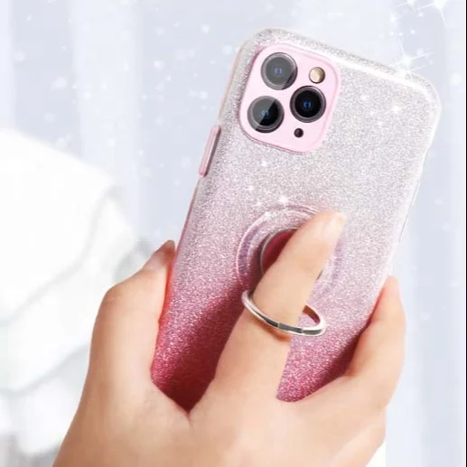

Gradient color pc bling glitter paper soft tpu cover phone case for iphone 11 12 pro max, Multi-color, can be customized