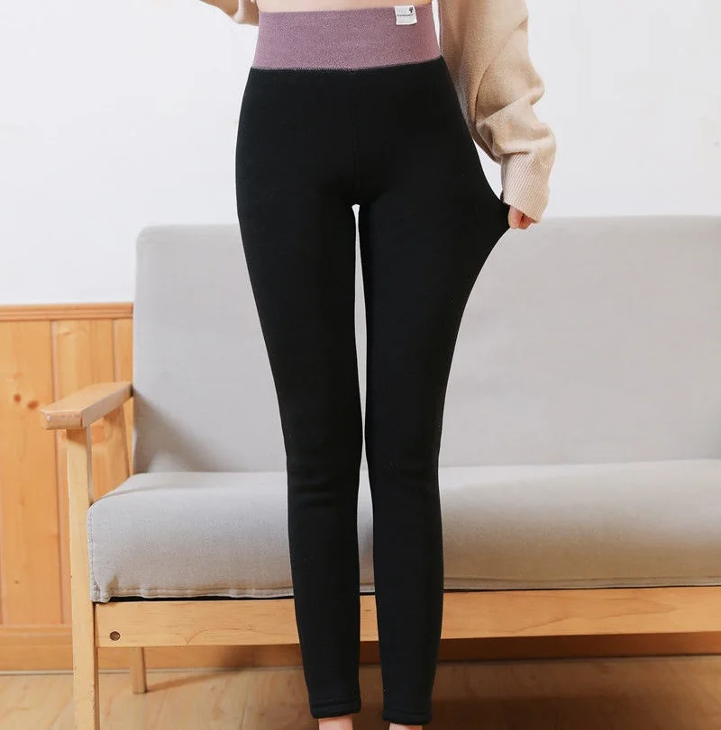 

women's High waist outer thermal pants Kitten logo cotton plus velvet tik tok pants Women plus velvet thickened pants leggings