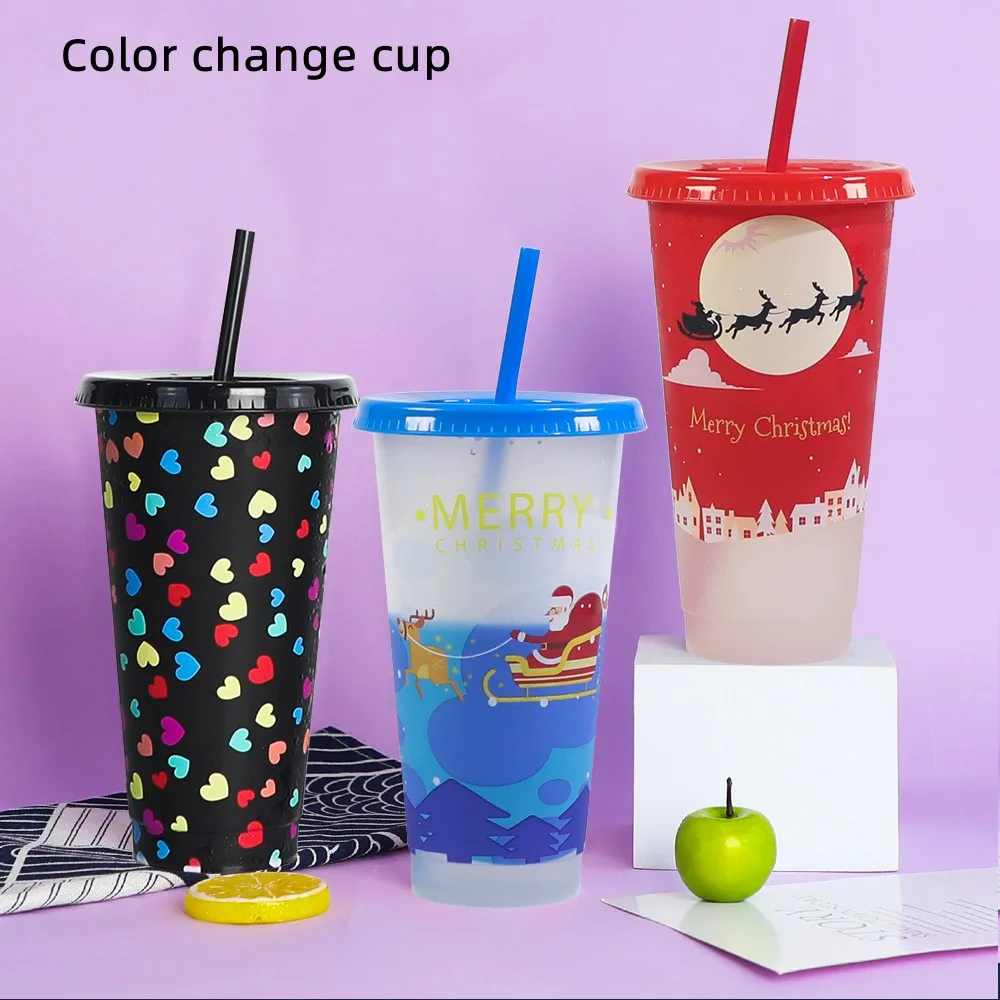 

Christmas China Factory Manufacturer Drinkware DrInking Cup Mug Plastic Temperature Color Change