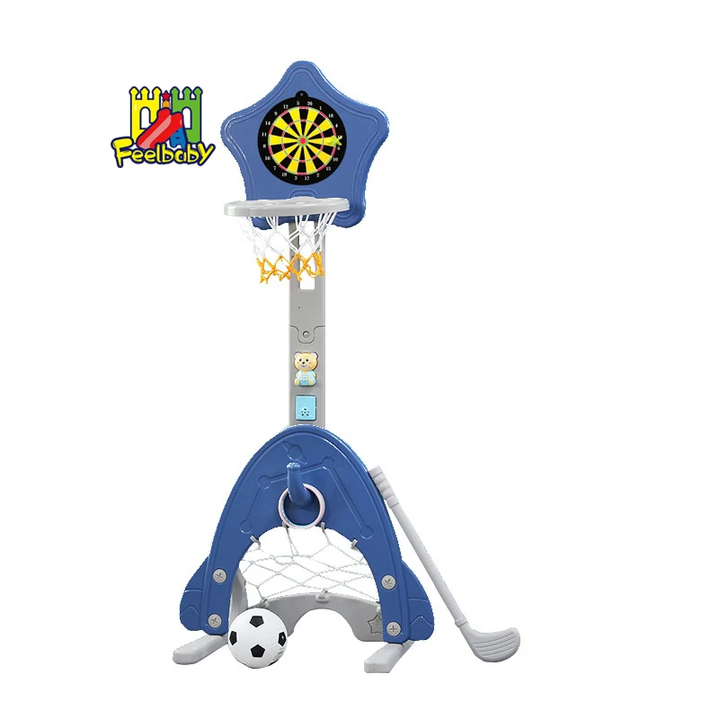 

Feelbaby plastic children cartoon basketball display stand, Blue/green