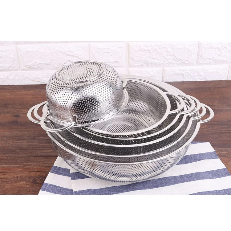 

hot sale stainless steel kitchen metal Sink strainer Basket rice Sieve colander