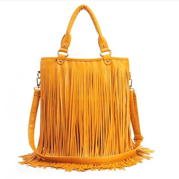 

Women's Fashion Handbags Shoulder Crossbody Bag PU Leather Tassel Casual Bag, Yellow, black, khaki, beige
