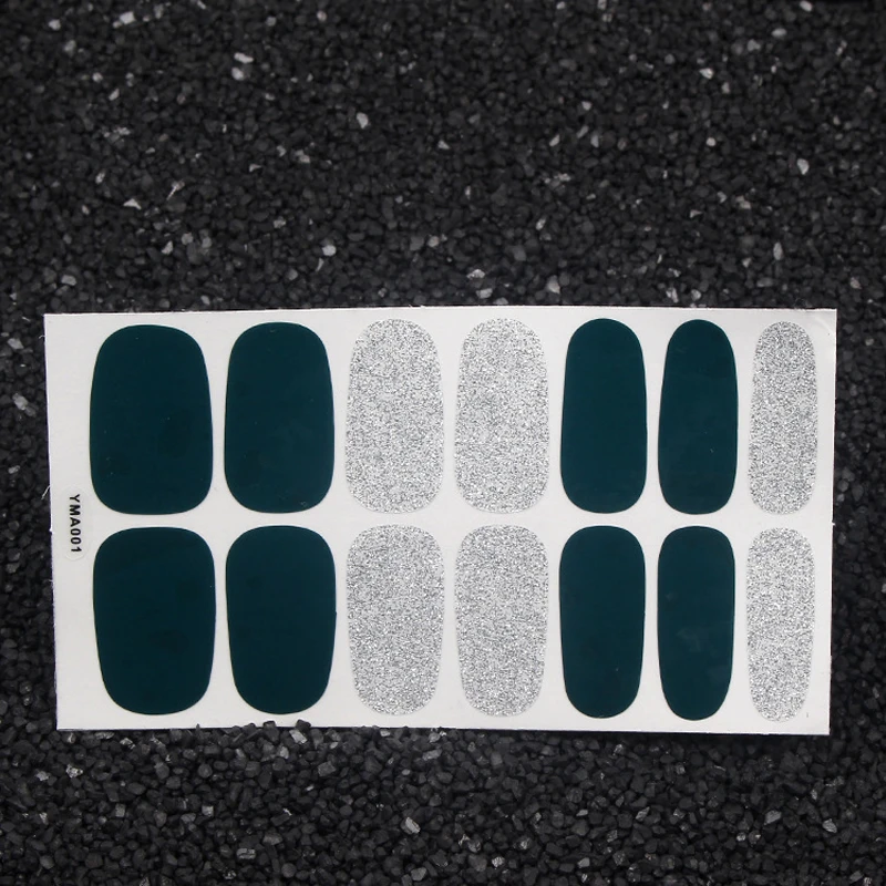 

Flash Powder Flower Designs Glitter Nail Sticker Wholesale