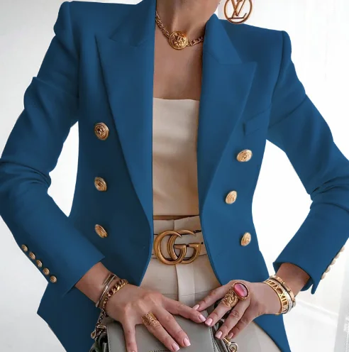 

Private Label Lapel Button Oversized Women Blazer Jacket
