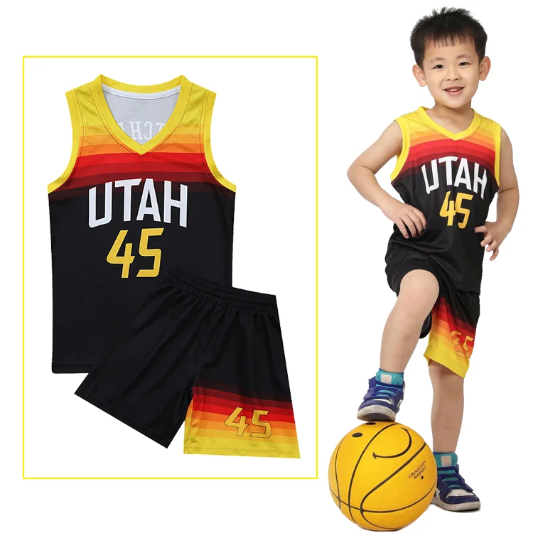 

2021 UTAH Kids Basketball Uniform Latest Design Sublimation Student Basketball Jerseys, Different color can be customized