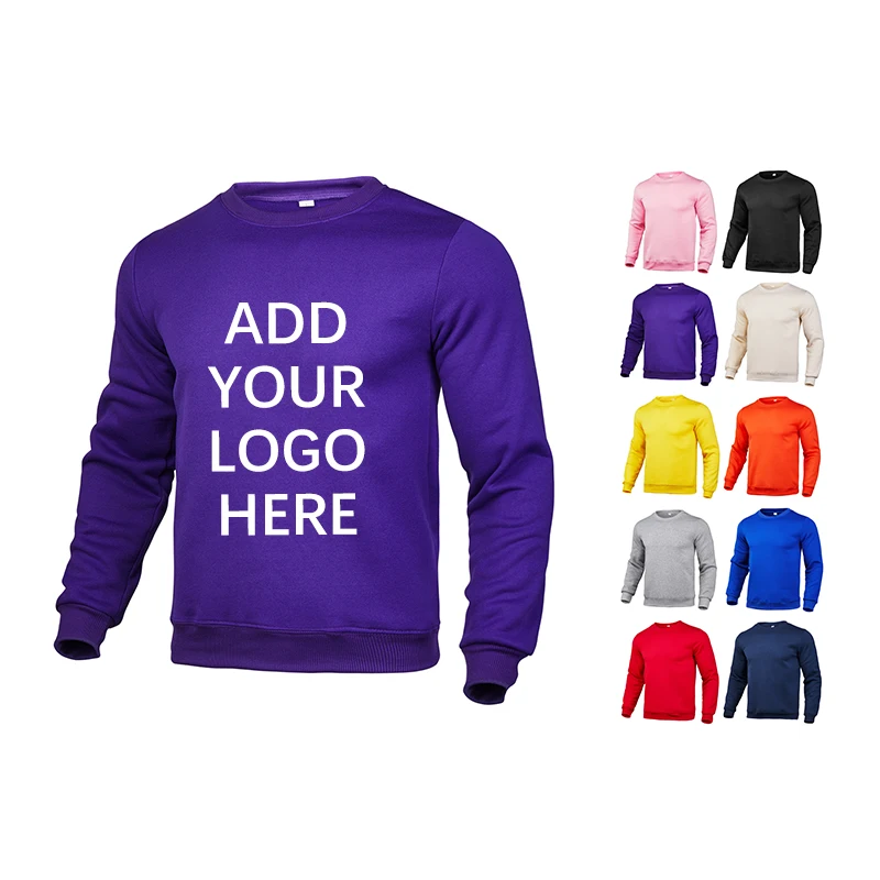 

Wholesal bulk men winter clothing custom logo plus size embossed crew neck sweatshirt pullover