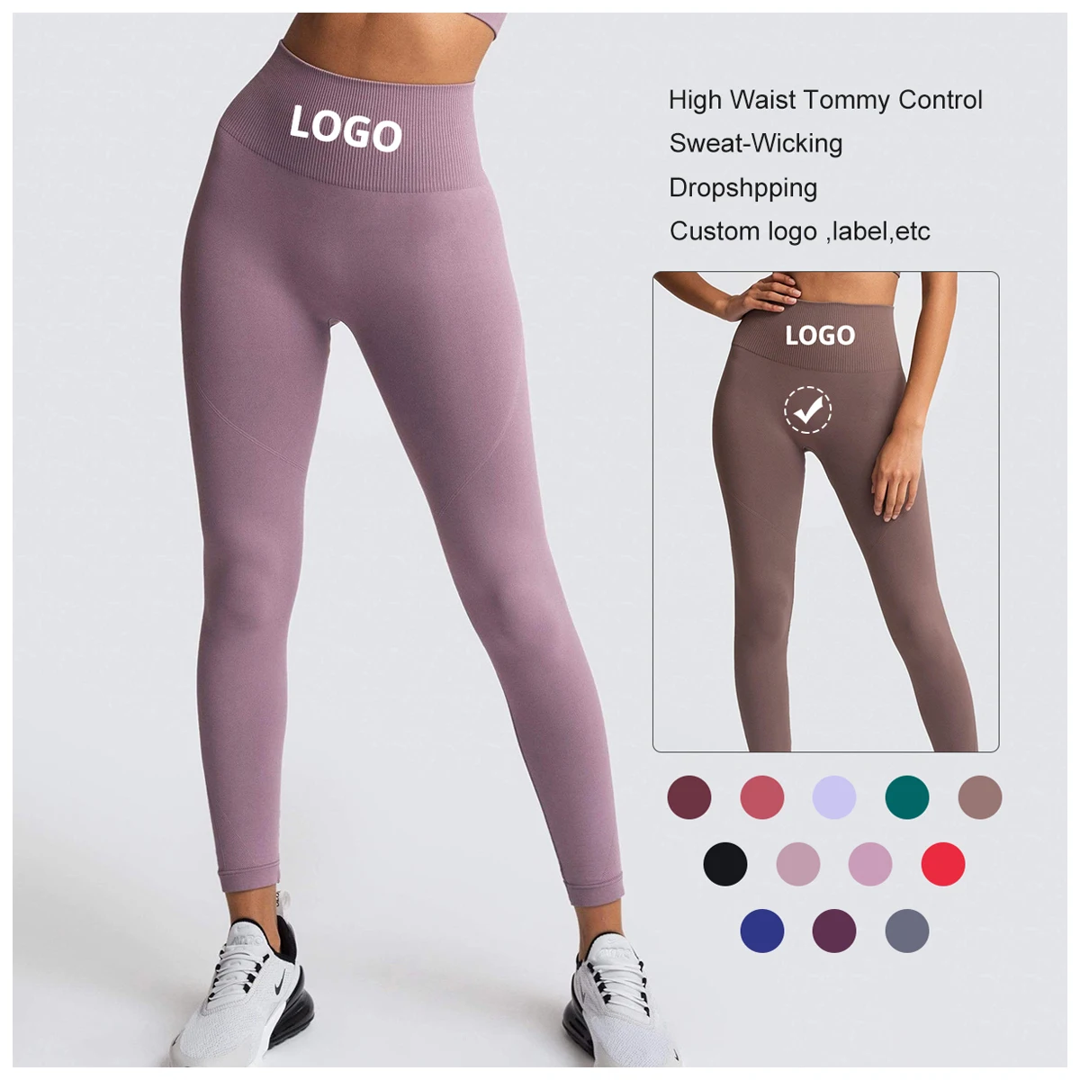 

Custom logo gym wear yoga pants seamless scrunch butt leggings yoga pants gym leggings for women