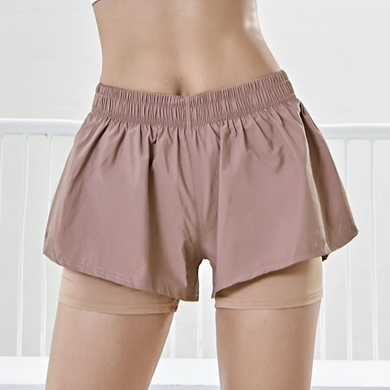 

Women yoga sports elastic waist shorts fitness running gym dancing jogging quick dry breathable loose shorts, Customized colors