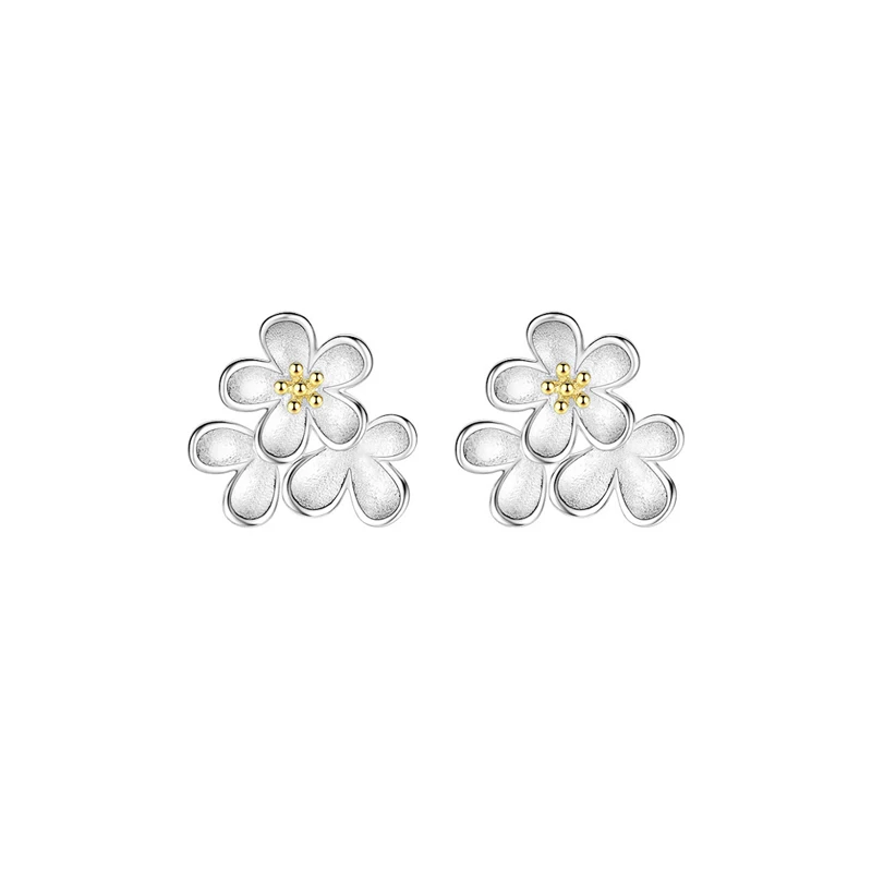 925 sterling silver stud flower daisy earrings for woman 2021 jewelry