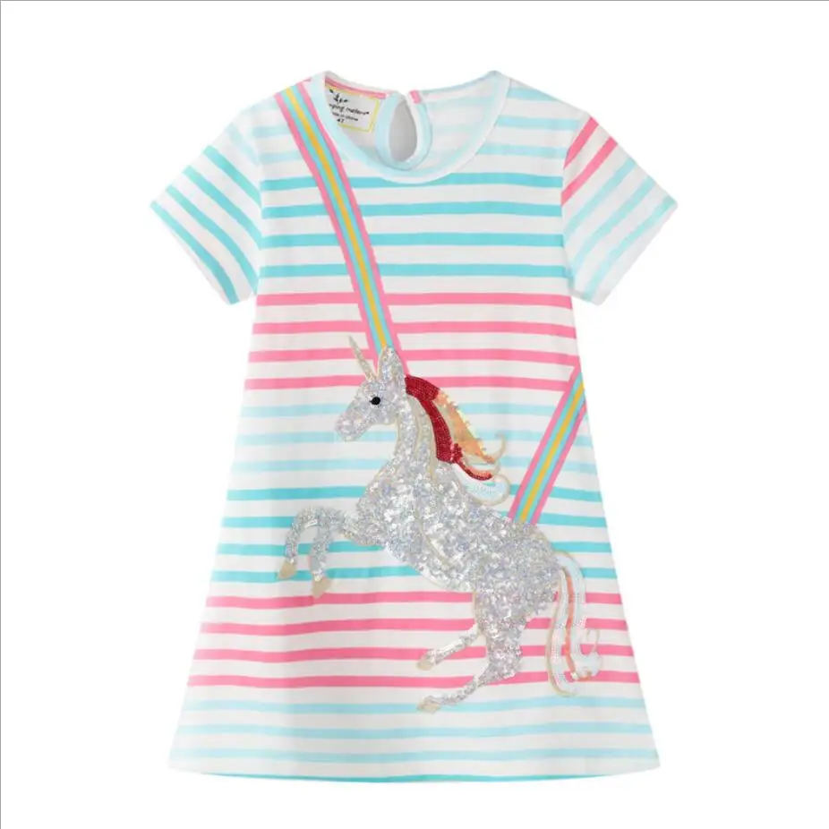 

High Quality korea dress girl Baby Girls Flower Dresses Cotton Princess Cartoon Short Sleeve Kids Clothing, Picture shows