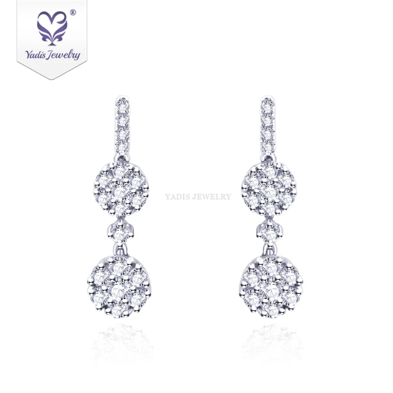 

Tianyu gems trendy earring 10K white gold setting forever moissanite diamonds earrings for girls jewelry
