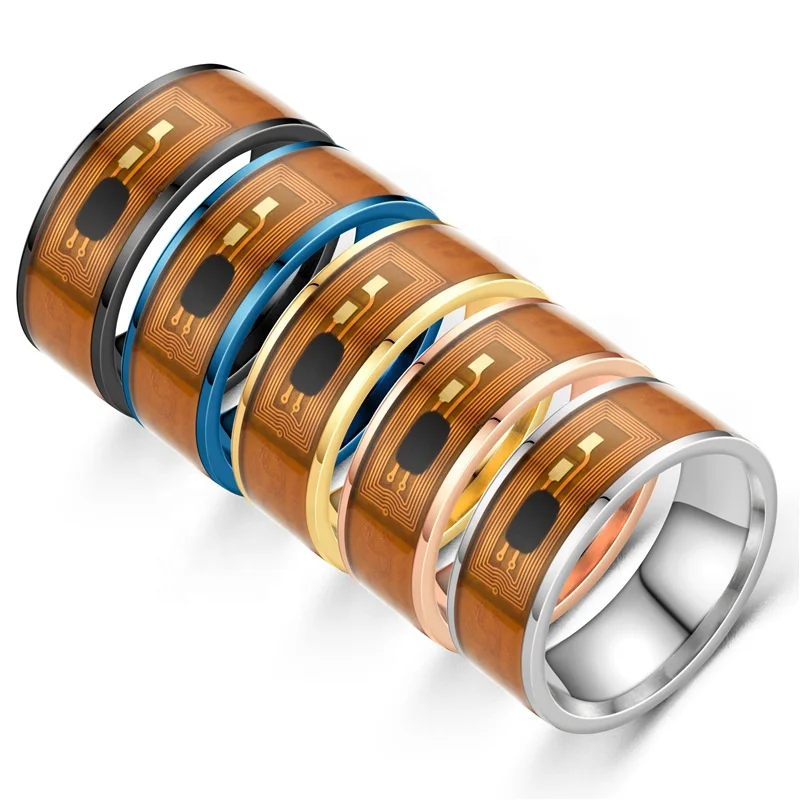 

2020 Hot Selling Classic Smart Jewelry 316L Stainless Steel NFC Rings, Gold,silver,black,blue,rose gold