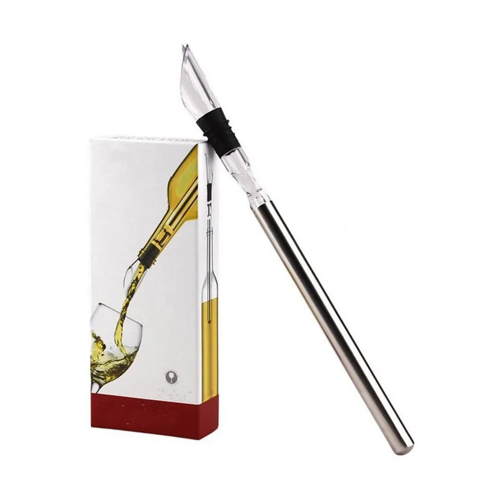 

Stainless Steel Wine Pourer with Chill Rod Wine Cooler Wine Cooling Rod