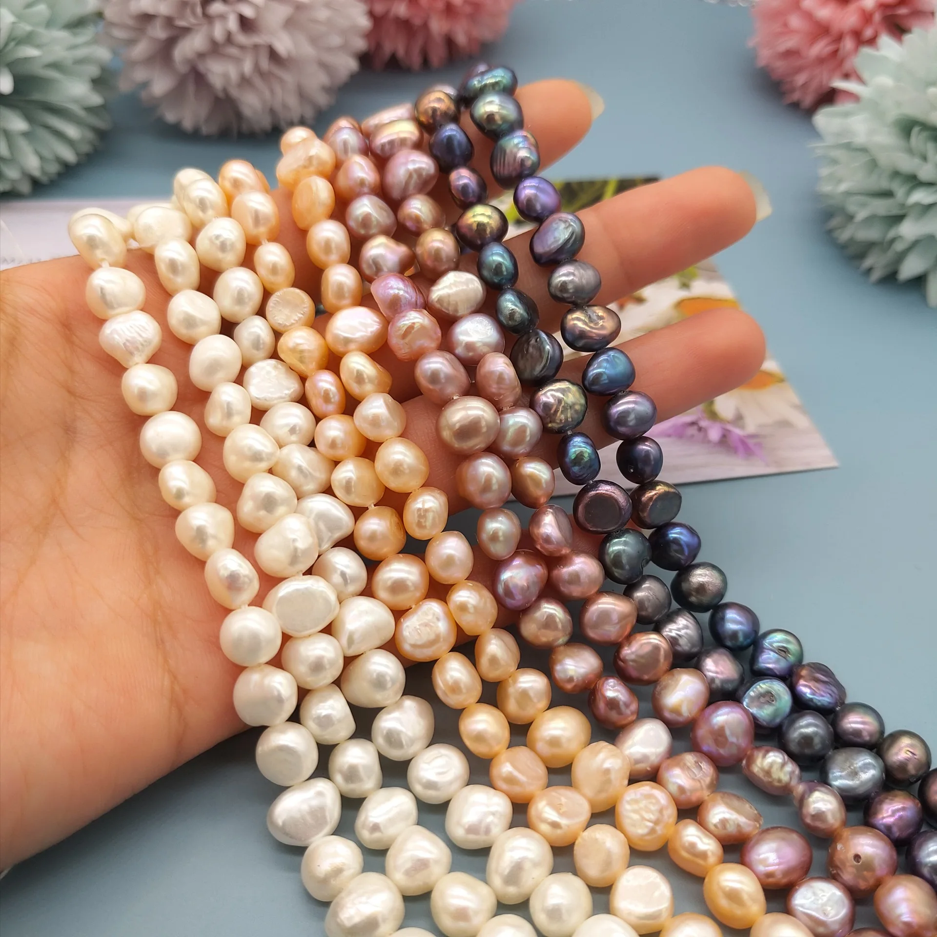 

Multi Colors Natural Baroque Freshwater Pearl Beads Irregular Round Loose Pearl Beads For Jewelry Making DIY Necklace Ring