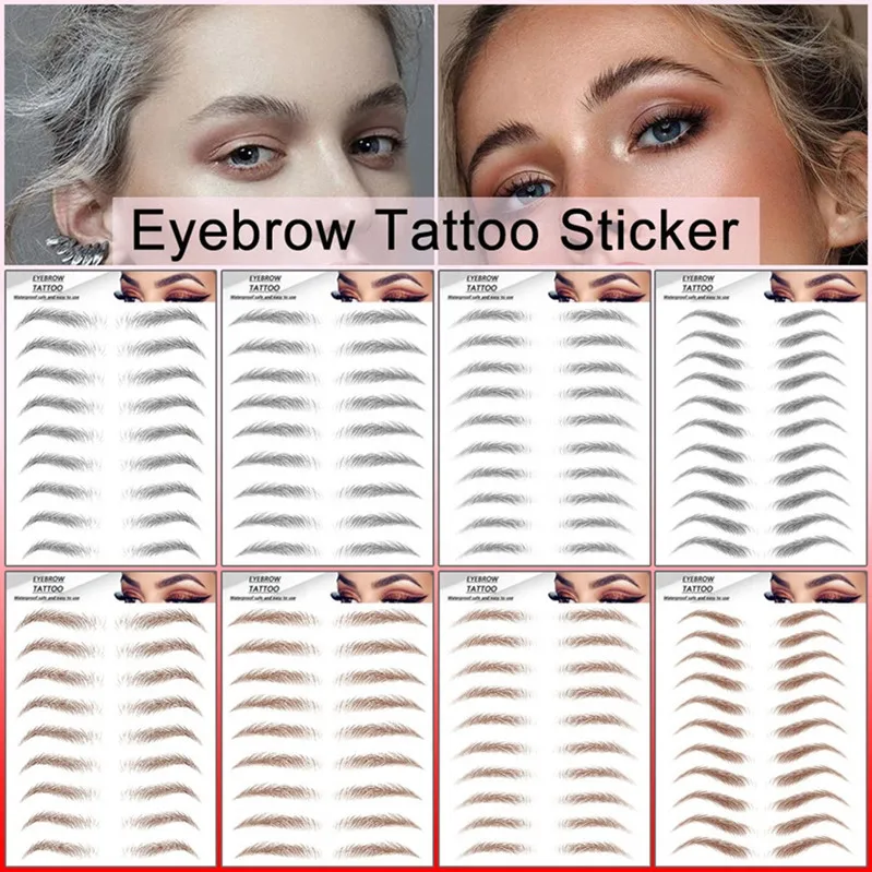 

6d eye brow tattoo stickers 3d tato temporer fake eyebrow tatto stick 4d tatoo cejas postizas faux tatouages sourcil autocoll