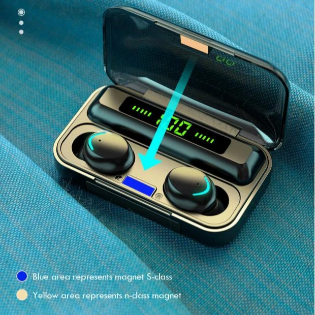 

Wholesale High Quality Custom Hifi Mini Waterproof Bluetoothes Led Digital Light Wireless Tws Earphone, Black