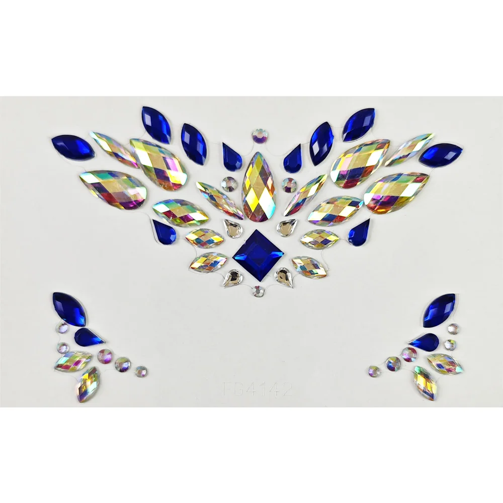 Wholesale Woman Makeup Party Festival diamond  Crystal Body art Jewel Sticker Adhesive Rhinestone Face Gem  trending jewelry