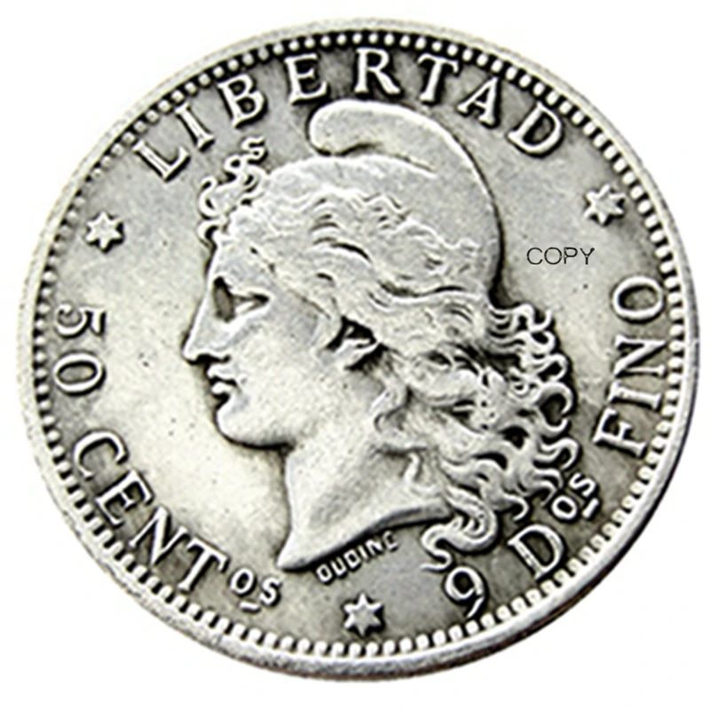 

1883 Argentina Half Dollar Commemorative Silver Plated Reproduction Decorative Coins