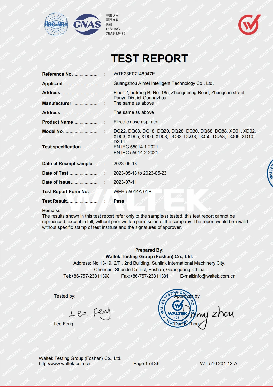 EN IEC 55014 | INSPECTION_REPORT