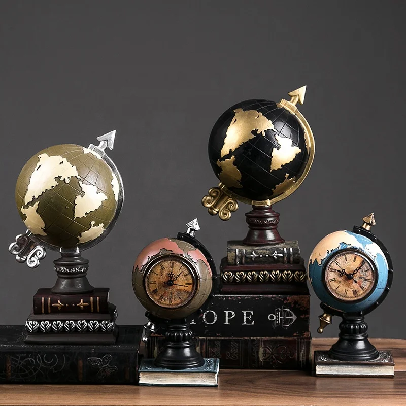 

Scandinavian Style Retro Resin Ornament Globe Shape Desktop Furnishing Decoration, Multi option