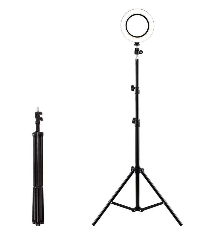 

Hot style mobile phone stand selfie photography tripod with LED ring light